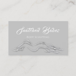 Carte De Visite Corps Sculpté Beauté Personnalisé Logo Massage Gri