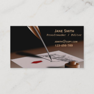 Carte De Visite Correcteur d'épreuves indépendant élégant avec la