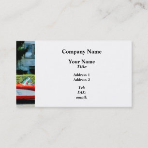 Carte De Visite Corvette rouge et blanc convertible