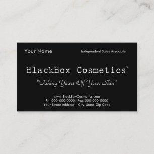 Carte De Visite Cosmétiques de boîte noire, ventes indépendante