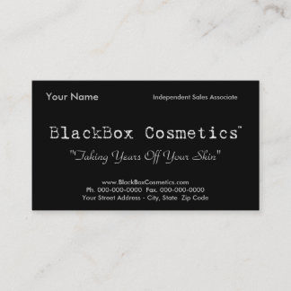 Carte De Visite Cosmétiques de boîte noire, ventes indépendantes