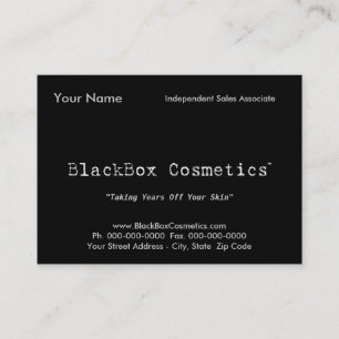 Carte De Visite Cosmétiques de boîte noire, ventes indépendantes