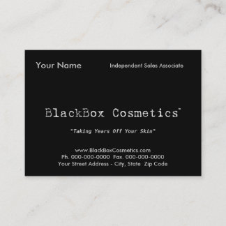 Carte De Visite Cosmétiques de boîte noire, ventes indépendantes
