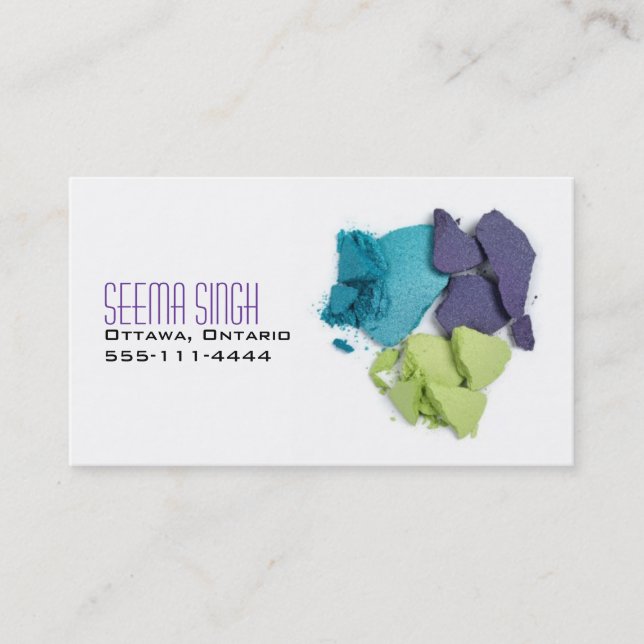 Carte De Visite Cosmétiques de maquilleur 3 visages (Devant)