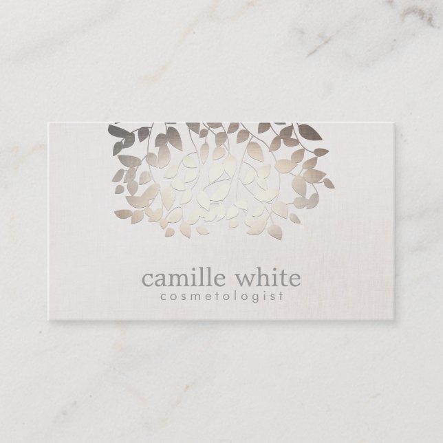 Carte De Visite Cosmetologie Faux Gold Foil Feuille Linge Look (Devant)