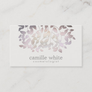 Carte De Visite Cosmetologie Faux Purple Foil Feuille Linge Look