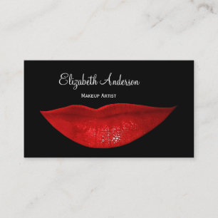 Carte De Visite Cosmétologie noire chaude Artiste de maquillage de