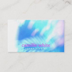 Carte De Visite Cosmetologie Turquoise Bleu Abstrait Spa et Salon