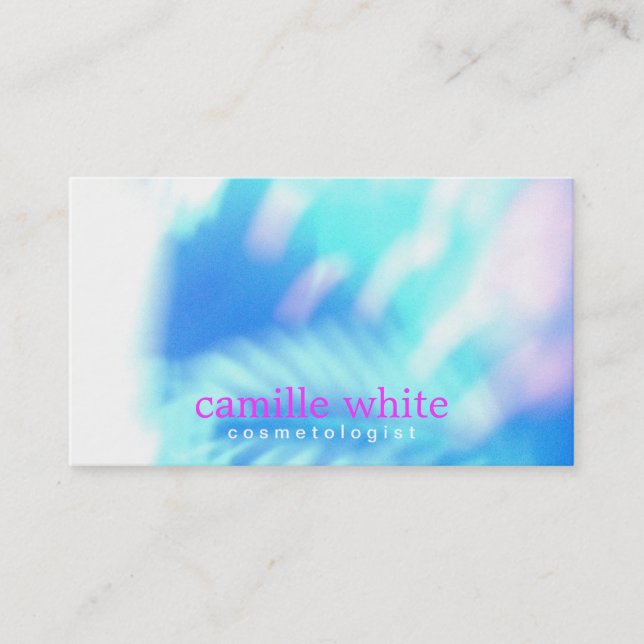 Carte De Visite Cosmetologie Turquoise Bleu Abstrait Spa et Salon (Devant)