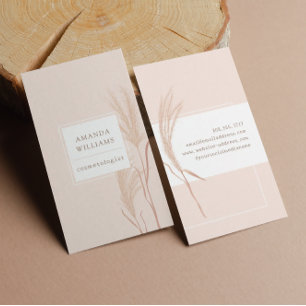 Carte De Visite Cosmetologie vintage Pampas Grass Floral