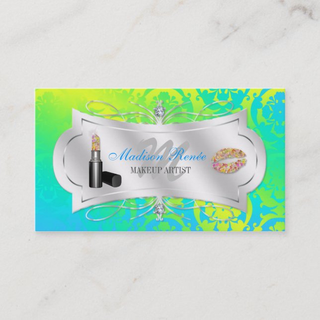 Carte De Visite Cosmetologist prodigue de scintillement de chaux (Devant)