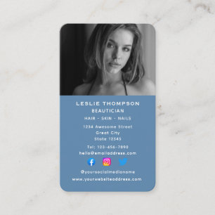 Carte De Visite Cosmétologiste des médias sociaux Beauticier Verti