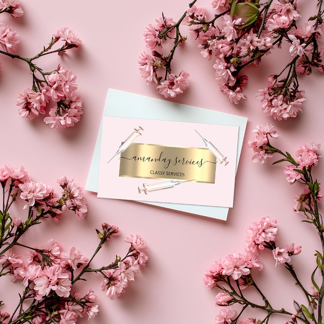 Carte De Visite Cosmetologue de beauté Syringe Botox B12 QRCode ro (Créateur téléchargé)