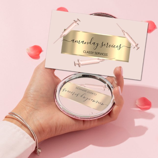 Carte De Visite Cosmetologue de beauté Syringe Botox B12 QRCodeBlu (Créateur téléchargé)