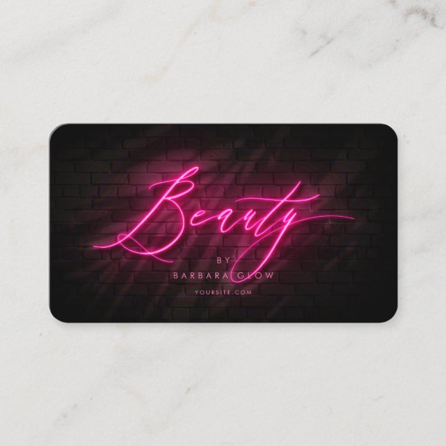 Carte De Visite Cosmetologue de salon de beauté moderne Hot rose N (Devant)