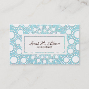 Carte De Visite Cosmetologue Embossé Linge Bleu clair Look