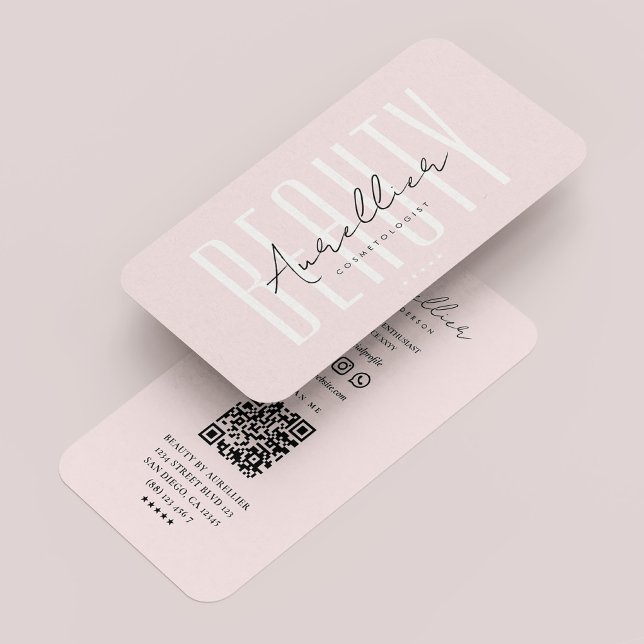 Carte De Visite Cosmetologue esthétique moderne Pink (Modern Beautician Skincare Cosmetologist Pink Business Card
)