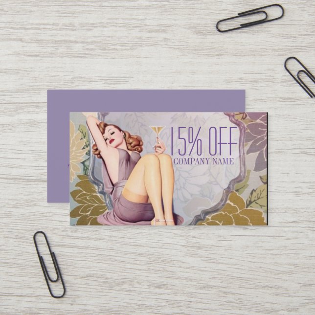 Carte De Visite Cosmetologue Maquillage de cheveux SPA Salon (Devant/Arrière en situation)
