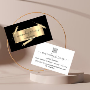 Carte De Visite Cosmetologue Syringe Botox B12 QRCode Noir