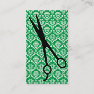 Carte De Visite cosmo de ciseaux de damassé de vert vert de