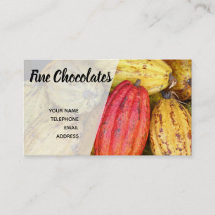 Carte De Visite Cosses d'haricot organiques de cacao pour faire le