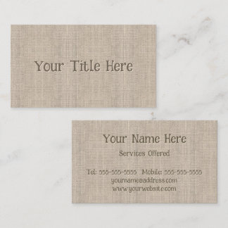 Carte De Visite Coton Lin Simple Moderne