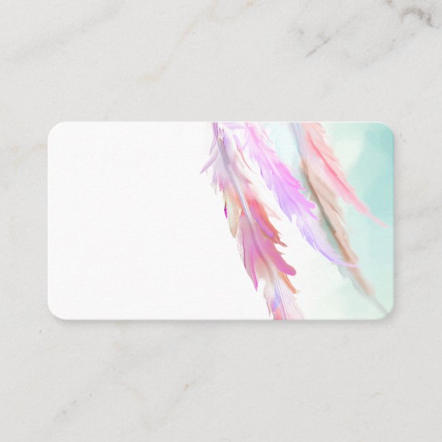 Carte de visite Cottage Boho Shabby Chic Plumes (Devant)