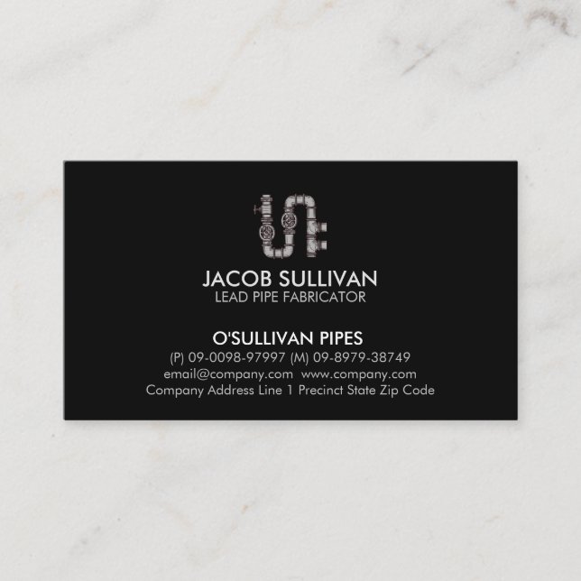 Carte De Visite Couche de tuyau de plomberie (Devant)
