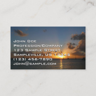 Carte De Visite Coucher de soleil avec voiliers Paysage tropical P