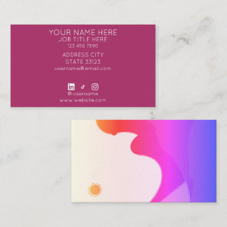 Carte De Visite Coucher de soleil coloré