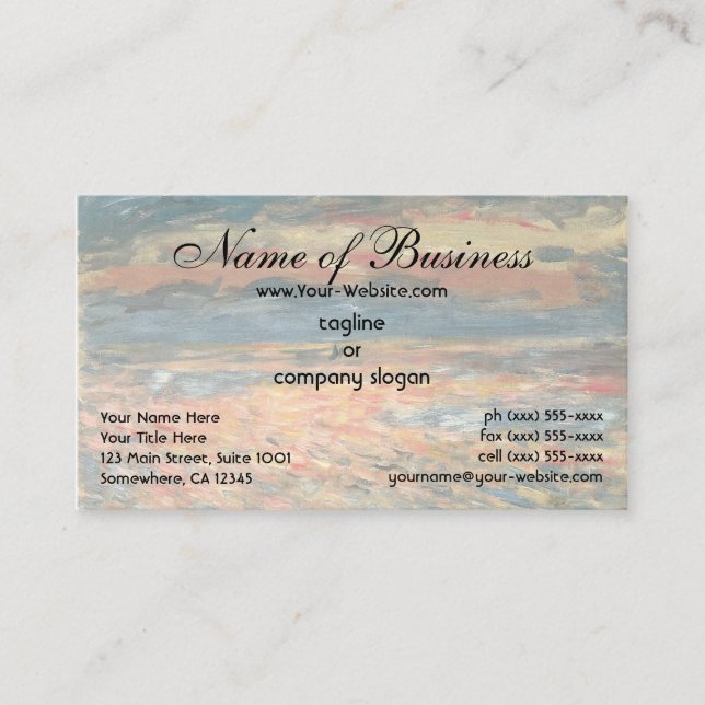 Carte De Visite Coucher de soleil en mer par Pierre Auguste Renoir (Devant)