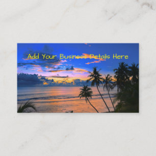 Carte De Visite Coucher de soleil exotique sur l'île tropicale de 