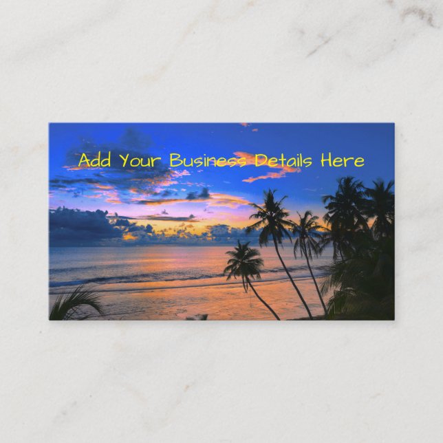 Carte De Visite Coucher de soleil exotique sur l'île tropicale de  (Devant)
