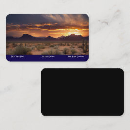 Carte De Visite coucher de soleil sur le désert des montagnes du s