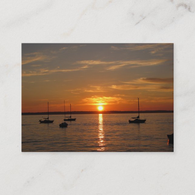 Carte De Visite Coucher du soleil au-dessus d'île de Lummi (Devant)
