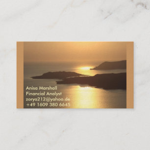 Carte De Visite Coucher du soleil-Santorini d'île de montagne