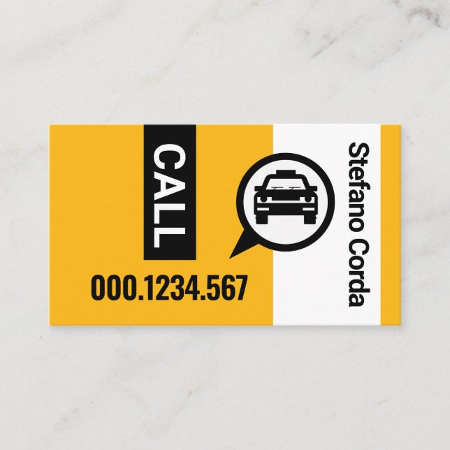 Carte De Visite Couches de bande de Taxi Jaune Conduite de taxi (Devant)