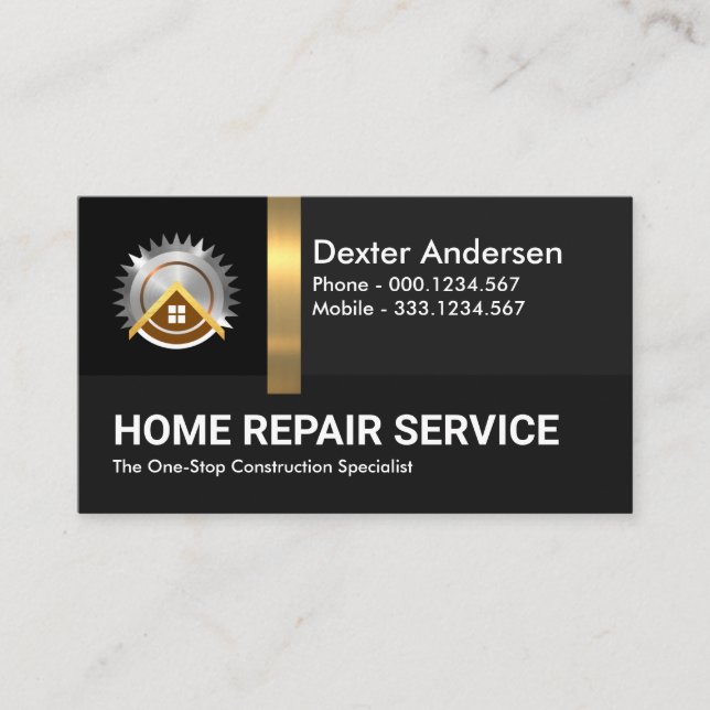 Carte De Visite Couches de construction en bande dorée en nuances  (Devant)