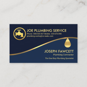 Carte De Visite Couches d'ombres bleues Gold Wave