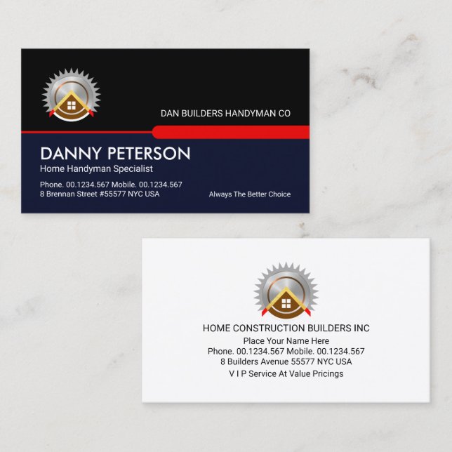 Carte De Visite Couches main noir rétro (Devant / Derrière)