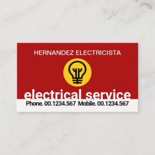 Carte De Visite Couches rouges étonnantes Travaux électriques #Zaz