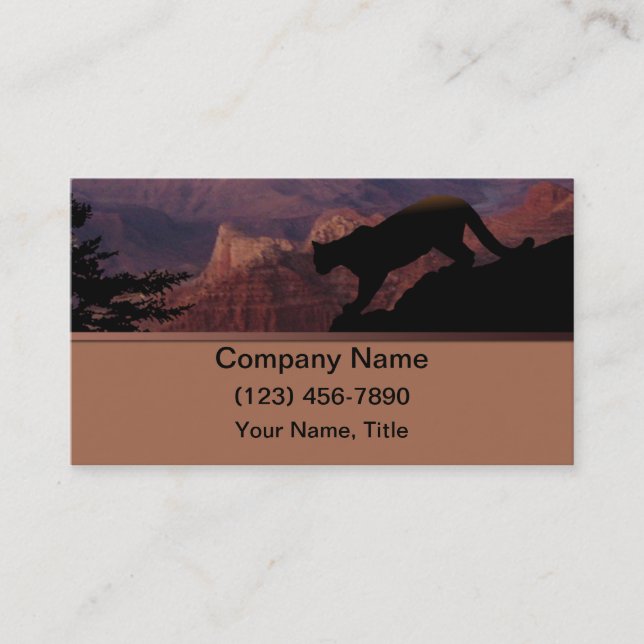 Carte De Visite Cougar et le Grand Canyon (Devant)