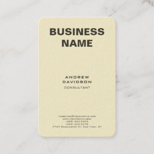 Carte De Visite Couleur Beige Design vertical minimaliste tendance