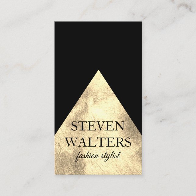 Carte De Visite Couleur bloc or noir (Devant)