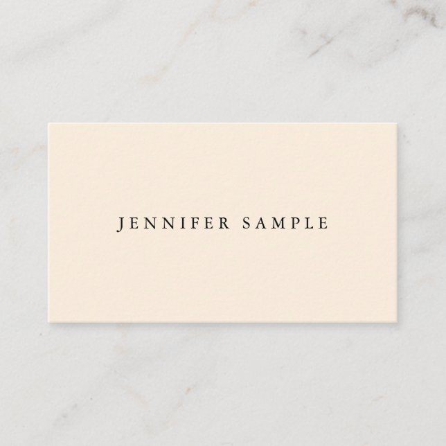 Carte De Visite Couleur crème élégante Modèle simple et personnali (Devant)