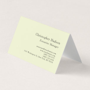 Carte De Visite Couleur Crème Minimaliste Moderne Simple Plain
