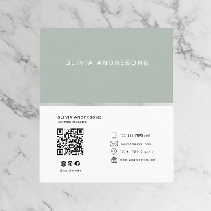 Carte De Visite Couleur de cendre verte personnalisée personnalisé