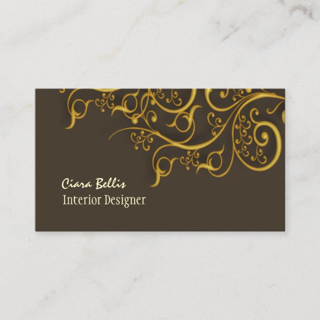Carte De Visite Couleur de récupération architecturale/Faux Gold F (Devant)