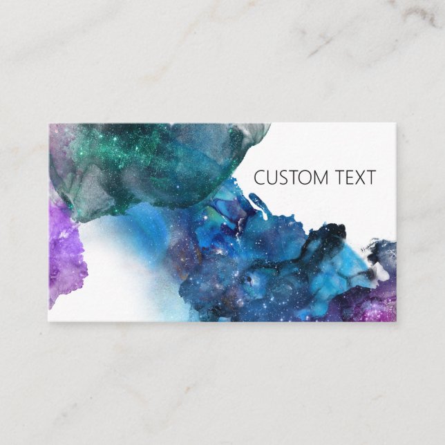 CARTE DE VISITE COULEUR D'EAU GALAXY PERSONNALISÉE (Devant)
