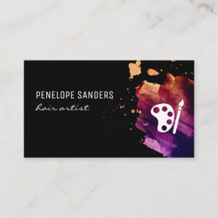 Carte De Visite Couleur expressive brossée   Pinceau de peinture